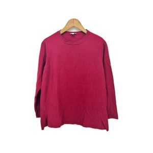 J Jill Sweater Women's Size Small Maroon Red Scoop Neck Long Sleeve